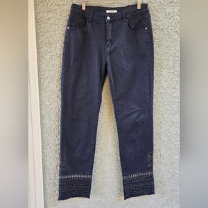 Luxe Moda Grey Embellished Jeans